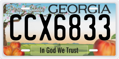 GA license plate CCX6833