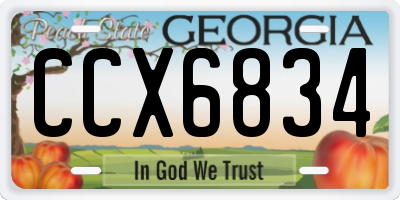GA license plate CCX6834