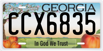 GA license plate CCX6835