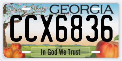 GA license plate CCX6836