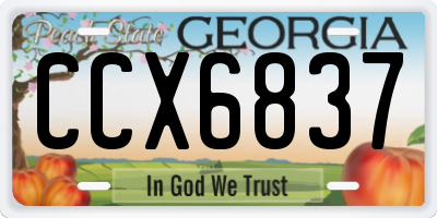 GA license plate CCX6837