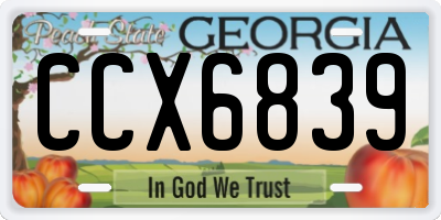 GA license plate CCX6839