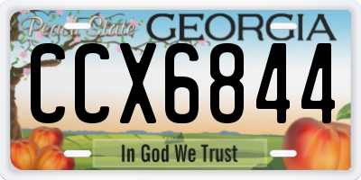 GA license plate CCX6844