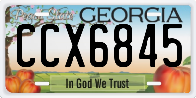 GA license plate CCX6845