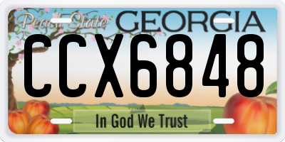 GA license plate CCX6848
