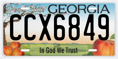 GA license plate CCX6849