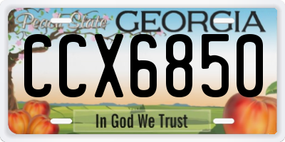 GA license plate CCX6850