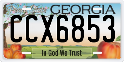 GA license plate CCX6853
