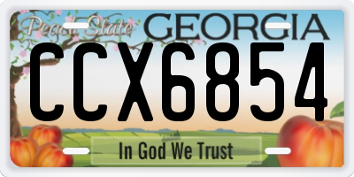 GA license plate CCX6854