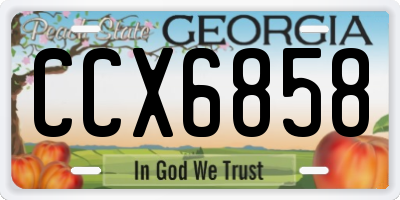GA license plate CCX6858