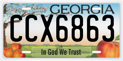 GA license plate CCX6863