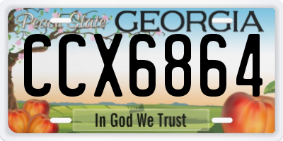 GA license plate CCX6864