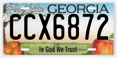 GA license plate CCX6872