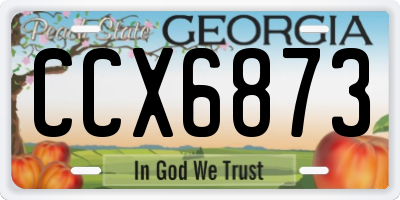 GA license plate CCX6873