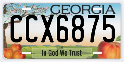 GA license plate CCX6875