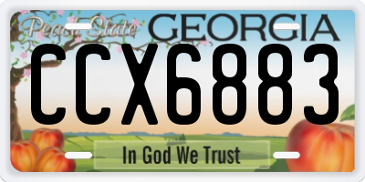 GA license plate CCX6883