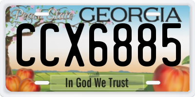 GA license plate CCX6885