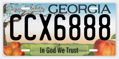 GA license plate CCX6888