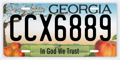 GA license plate CCX6889