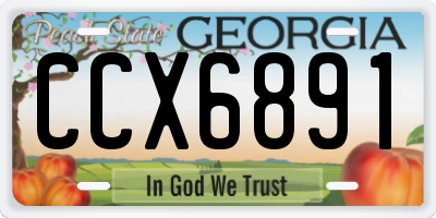 GA license plate CCX6891