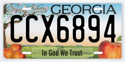 GA license plate CCX6894