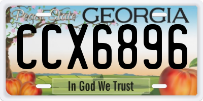 GA license plate CCX6896