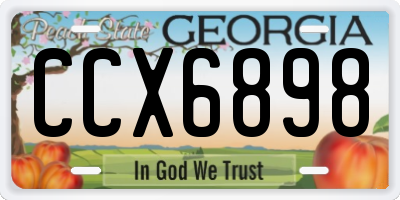 GA license plate CCX6898