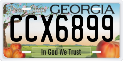 GA license plate CCX6899
