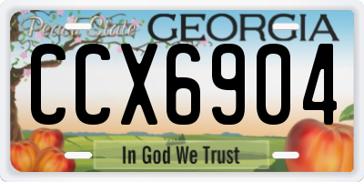 GA license plate CCX6904