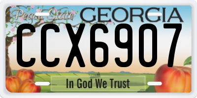 GA license plate CCX6907