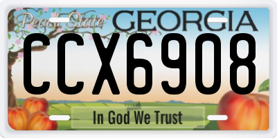 GA license plate CCX6908