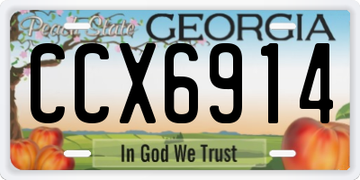 GA license plate CCX6914