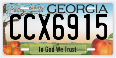 GA license plate CCX6915