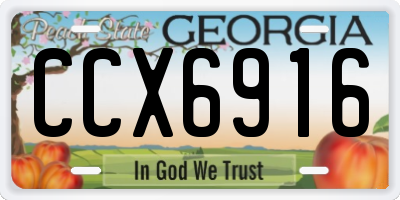 GA license plate CCX6916