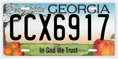 GA license plate CCX6917