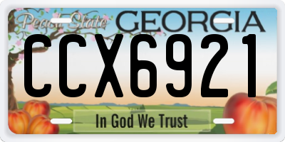 GA license plate CCX6921