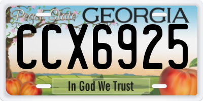 GA license plate CCX6925