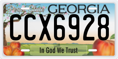 GA license plate CCX6928