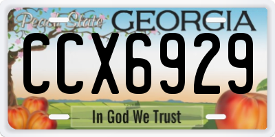GA license plate CCX6929