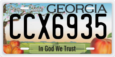GA license plate CCX6935