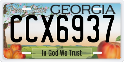 GA license plate CCX6937