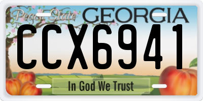 GA license plate CCX6941