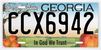 GA license plate CCX6942