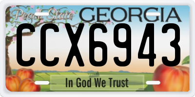 GA license plate CCX6943