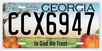 GA license plate CCX6947
