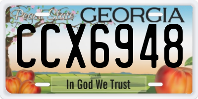 GA license plate CCX6948