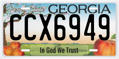 GA license plate CCX6949