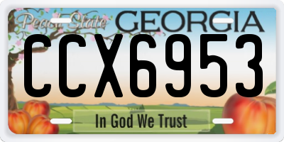 GA license plate CCX6953