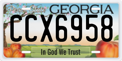 GA license plate CCX6958