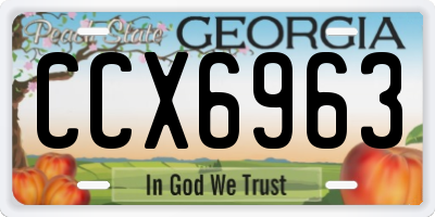 GA license plate CCX6963